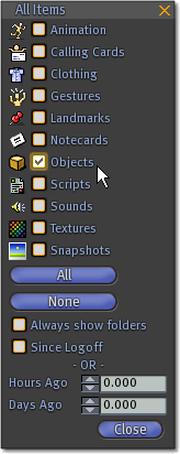 Filters panel - hilight Objects option.png