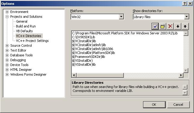 MSVS2005 Global Project Options Library Files.JPG