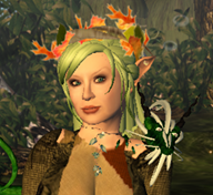 Me in Elven garb with my dragon Tiamat