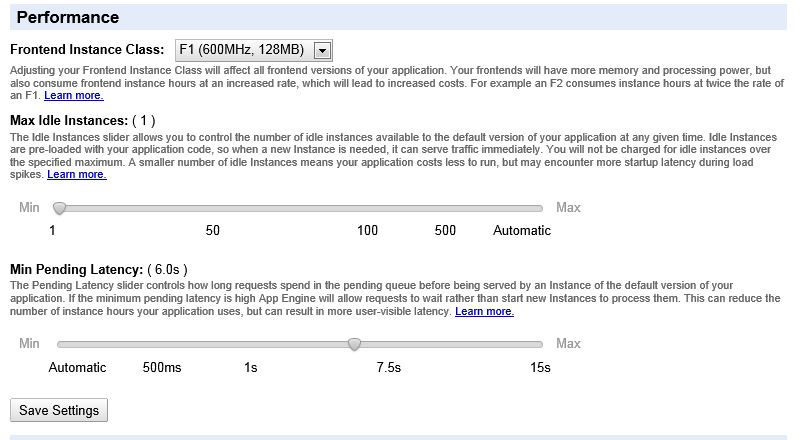 Application Instance Settings